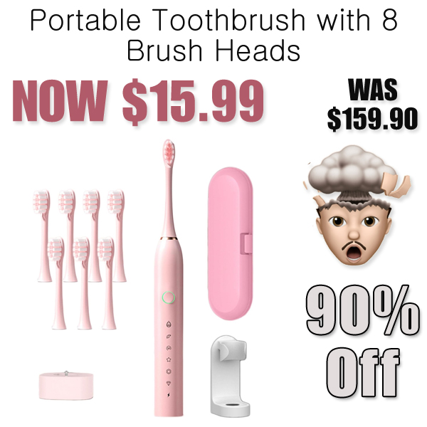 Portable Toothbrush with 8 Brush Heads Only $15.99 Shipped on Amazon (Regularly $159.90)