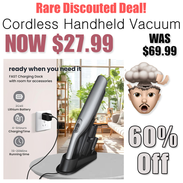 Cordless Handheld Vacuum Only $27.99 Shipped on Amazon (Regularly $69.99)