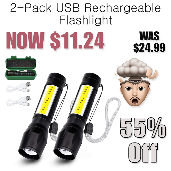 2-Pack USB Rechargeable Flashlight Only $11.24 Shipped on Amazon (Regularly $24.99)