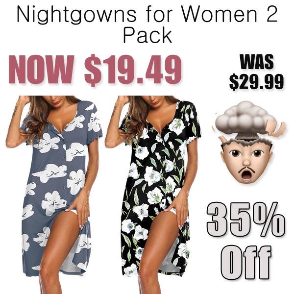 Nightgowns for Women 2 Pack Only $19.49 Shipped on Amazon (Regularly $29.99)
