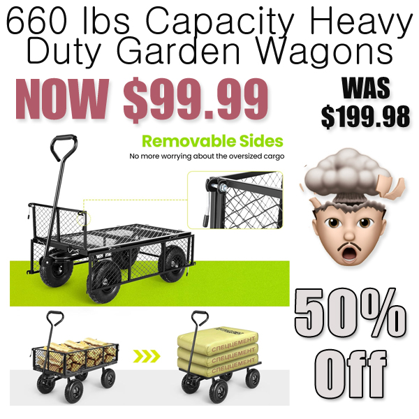 660 lbs Capacity Heavy Duty Garden Wagons Only $99.99 Shipped on Amazon (Regularly $199.98)