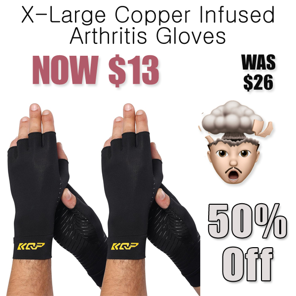 X-Large Copper Infused Arthritis Gloves Only $13 Shipped on Amazon (Regularly $26)