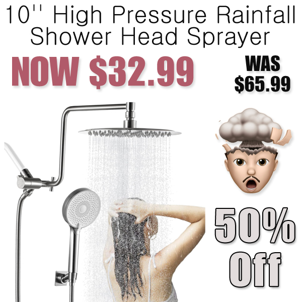10'' High Pressure Rainfall Shower Head Sprayer Only $32.99 Shipped on Amazon (Regularly $65.99)
