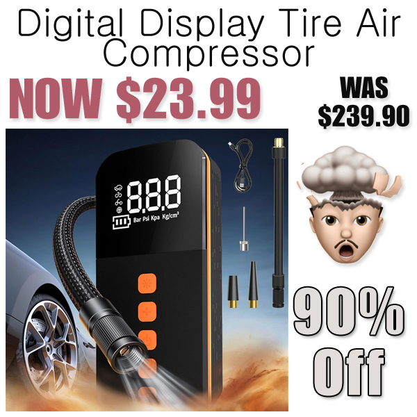 Digital Display Tire Air Compressor Only $23.99 Shipped on Amazon (Regularly $239.90)