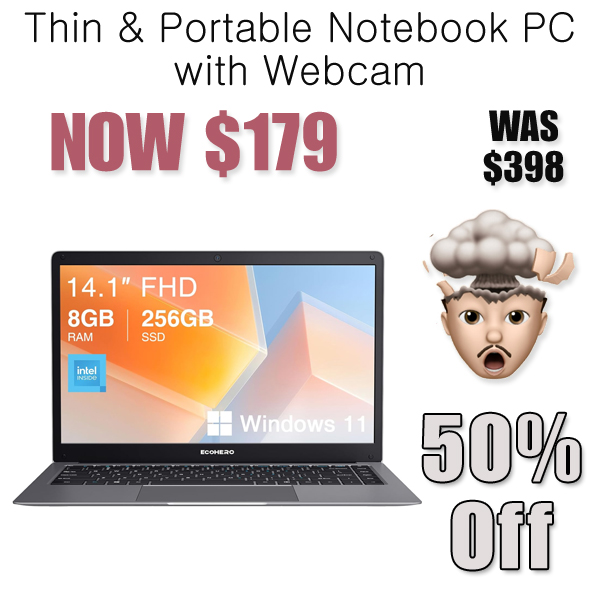 Thin & Portable Notebook PC with Webcam Only $179 Shipped on Amazon (Regularly $398)
