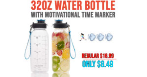32oz Water Bottle with Motivational Time Marker Only $8.49 Shipped on Amazon (Regularly $16.99)