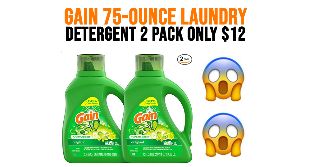 Gain 75-Ounce Laundry Detergent 2-Pack Only $12 Shipped on Amazon (Just 13¢ Per Load)