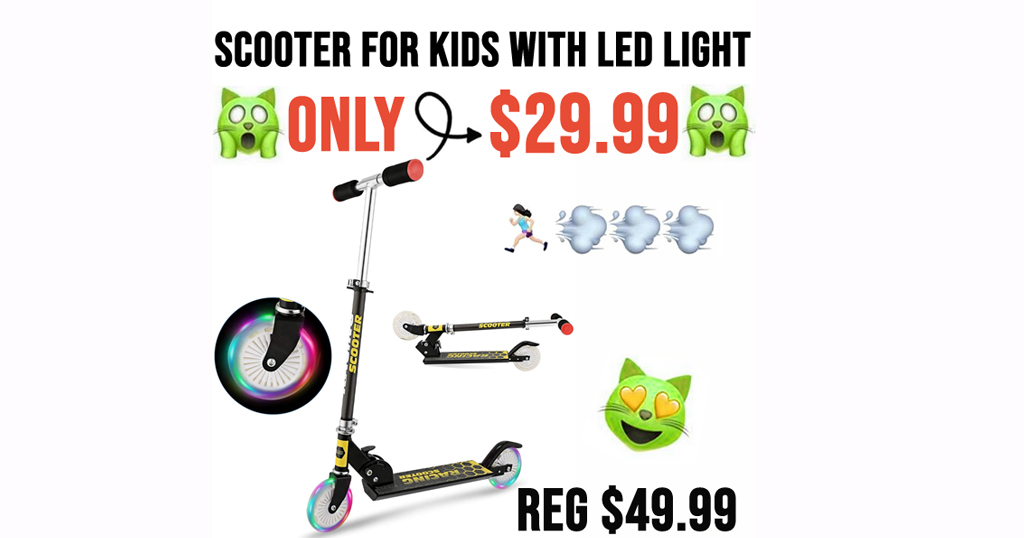 Kick Scooter for Kids with LED Light Only $29.99 Shipped on Amazon (Regularly $49.99)