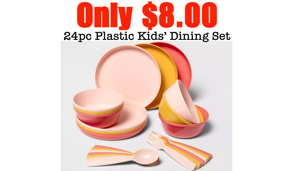 24pc Plastic Kids' Dining Set Only $8.00 at Target