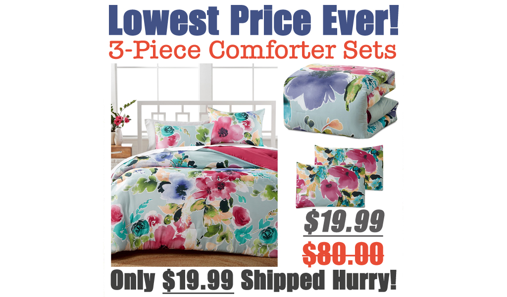3-Piece Comforter Sets Just $19.99 on Macys.com (Regularly $80)