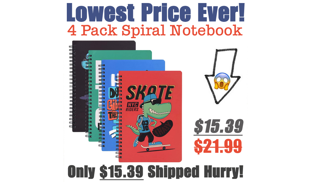4 Pack Spiral Notebook Just $15.39 Shipped on Amazon (Regularly $21.99)