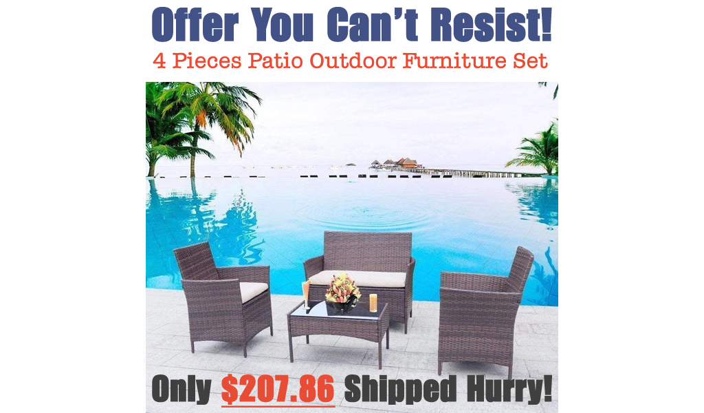 4 Pieces Patio Outdoor Furniture Set Just $207.86 Shipped on Amazon