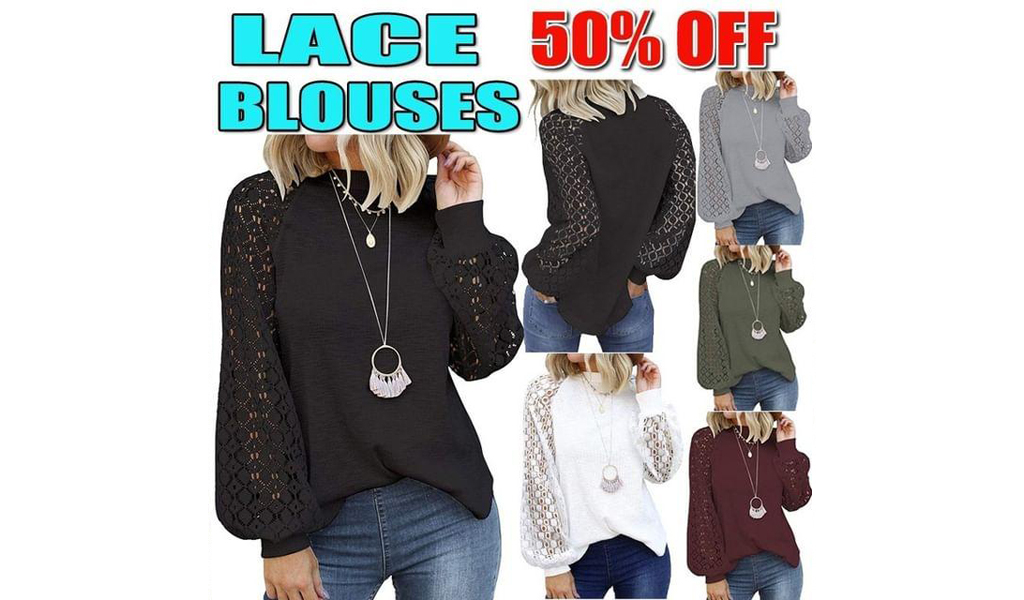 50% off Lace Casual Loose Blouses Shirts