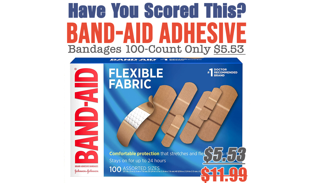 Band-Aid Adhesive Bandages 100-Count Only $5.53 Shipped on Amazon (Regularly $11.99)