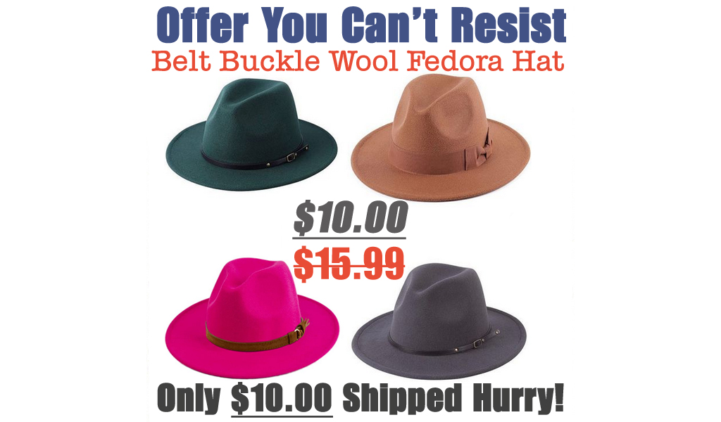 Belt Buckle Wool Fedora Hat Only $10.00 Shipped on Amazon (Regularly $15.99)