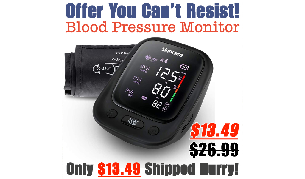 Blood Pressure Monitor Only $13.49 Shipped on Amazon (Regularly $26.99)