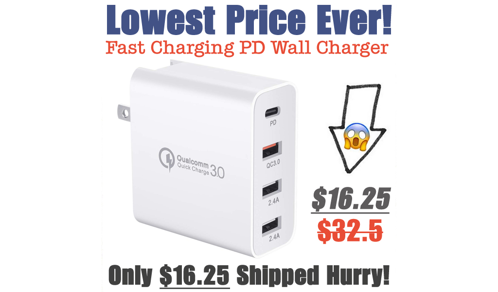 Fast Charging PD Wall Charger Only $16.25 Shipped on Amazon (Regularly $32.5)
