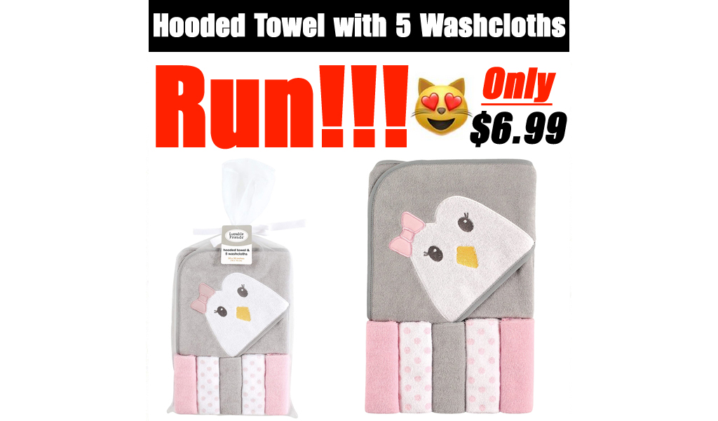 Hooded Towel with 5 Washcloths Only $6.99 Shipped on Amazon