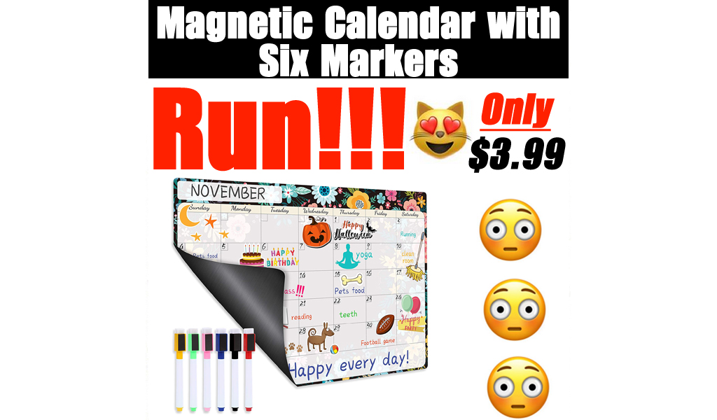 Magnetic Calendar with Six Markers Only $3.99 Shipped on Amazon (Regularly $18.99)