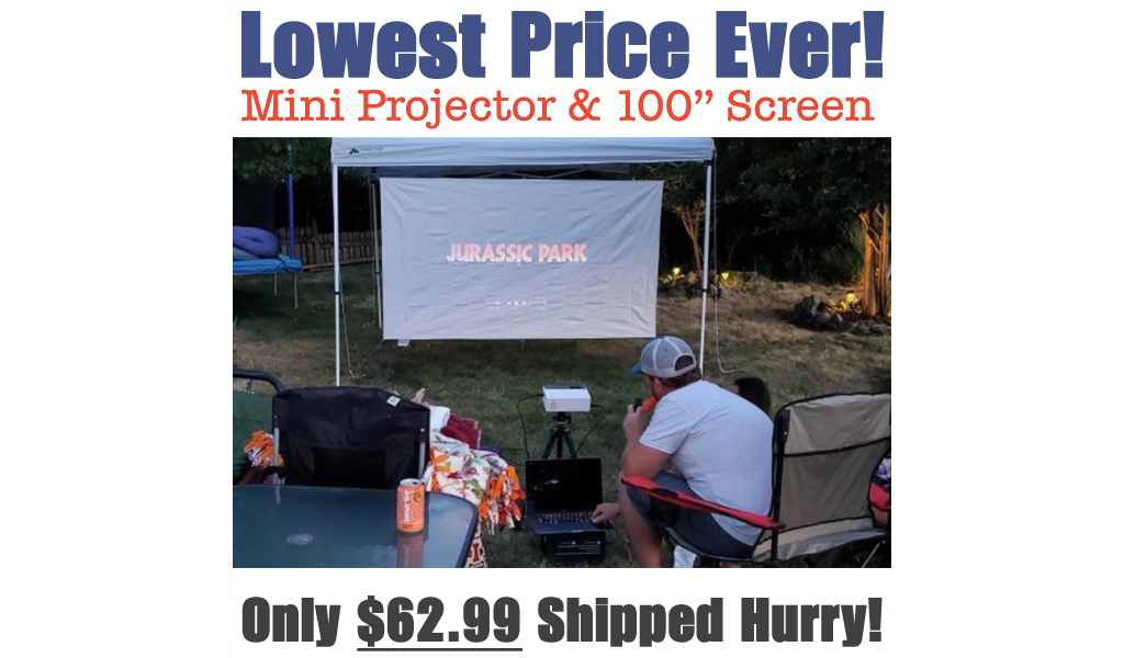Mini Projector & 100″ Screen Just $62.99 Shipped on Amazon | Great for Family Movie Night!
