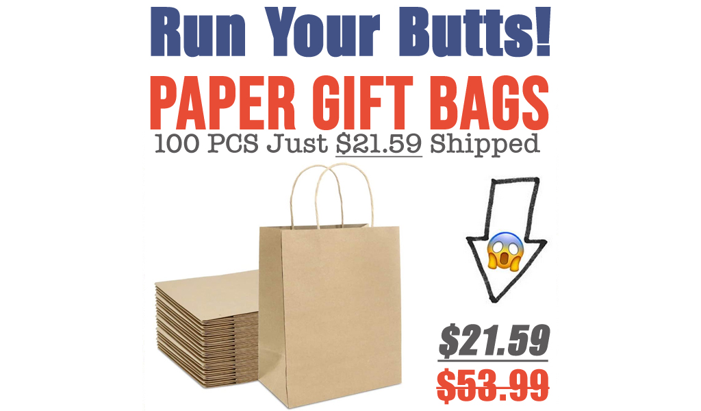 Paper Gift Bags - 100 PCS Just $21.59 Shipped on Amazon (Regularly $53.99)