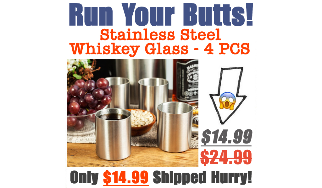 Stainless Steel Whiskey Glass - 4 PCS Only $14.99 Shipped on Amazon (Regularly $24.99)