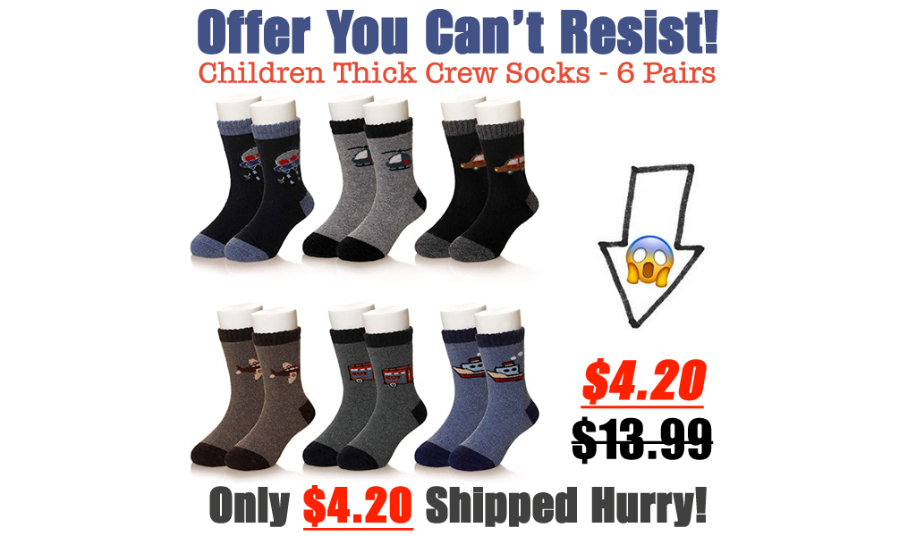 Children Thick Crew Socks - 6 Pairs Only $4.20 Shipped on Amazon (Regularly $13.99)