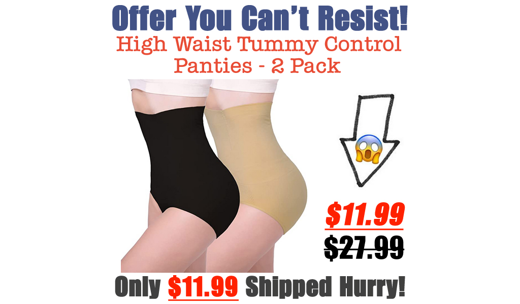 High Waist Tummy Control Panties - 2 Pack Only $11.99 Shipped on Amazon (Regularly $27.99)