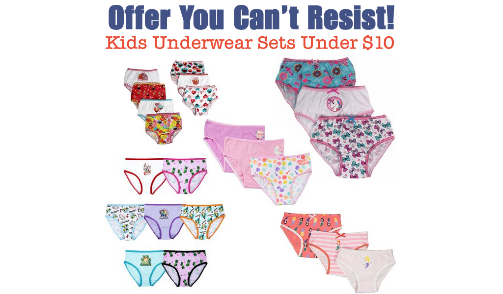 Kids Underwear Sets Under $10 on Zulily