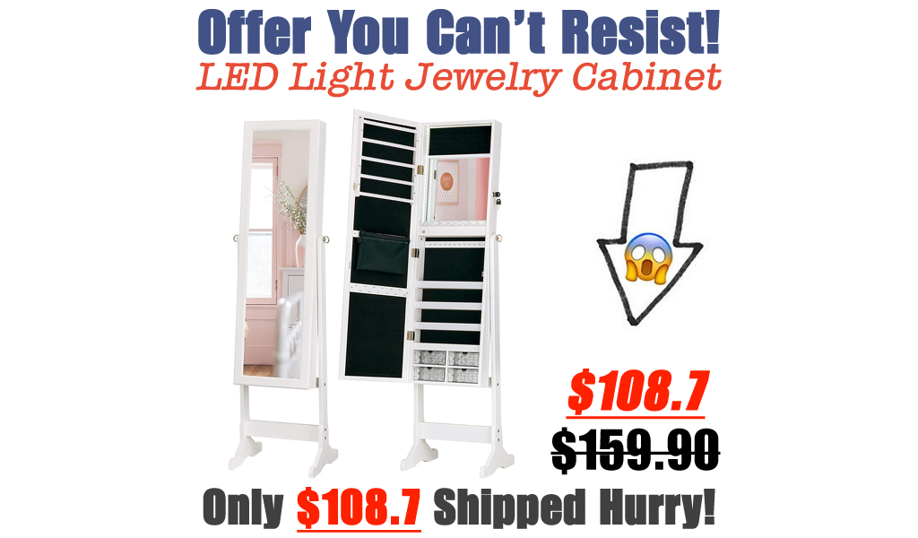 LED Light Jewelry Cabinet Only $108.7 Shipped on Amazon (Regularly $159.90)