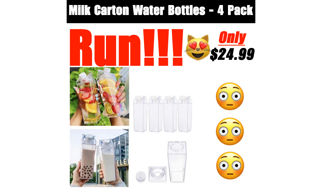 Milk Carton Water Bottles - 4 Pack Only $24.99 Shipped on Amazon