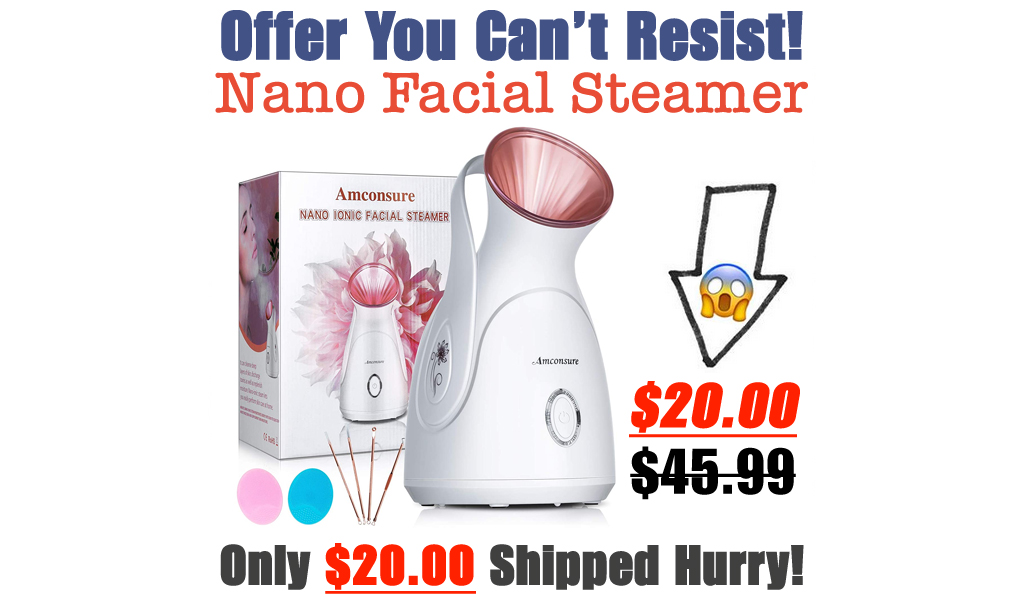 Nano Facial Steamer Only $20.00 Shipped on Amazon (Regularly $45.99)