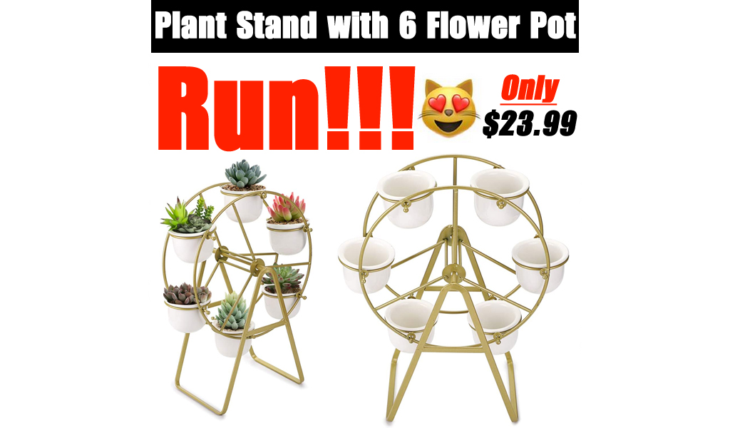 Plant Stand with 6 Flower Pot Only $23.99 Shipped on Amazon