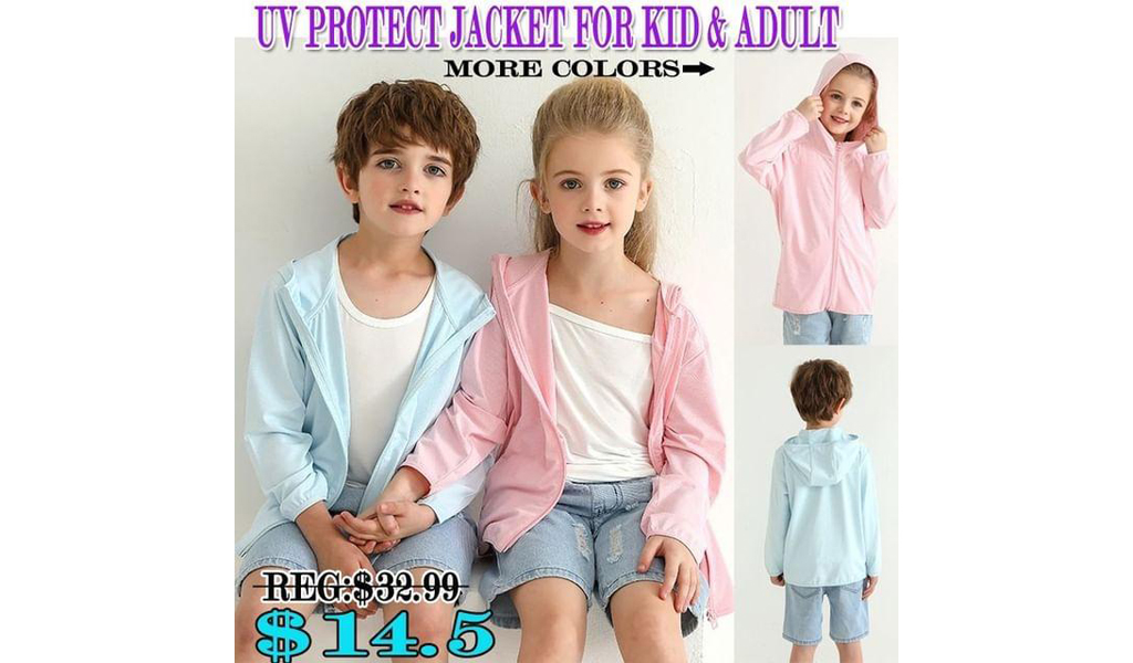 UPF 50+ Outdoor UV Sun Protection High Elasticity jacket for kid & adult +Free Shipping!