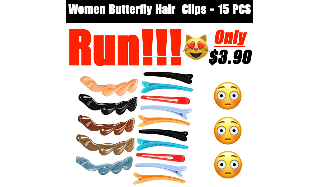 Women Butterfly Hair Clips - 15 PCS Only $3.90 Shipped on Amazon (Regularly $13.99)