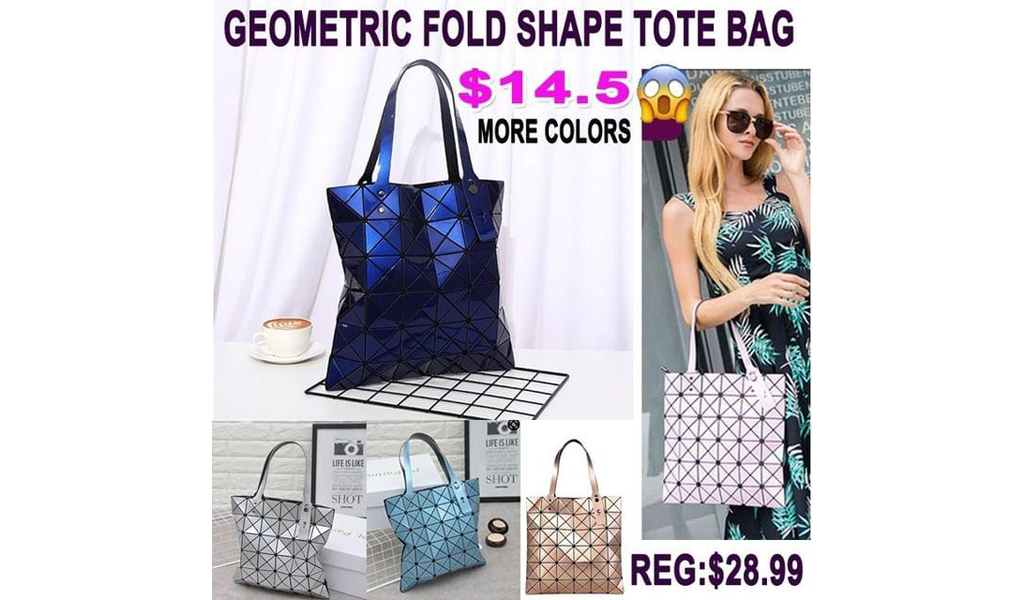 Womens Geometric Fold shape Leather Large Tote Bag +Free Shipping!