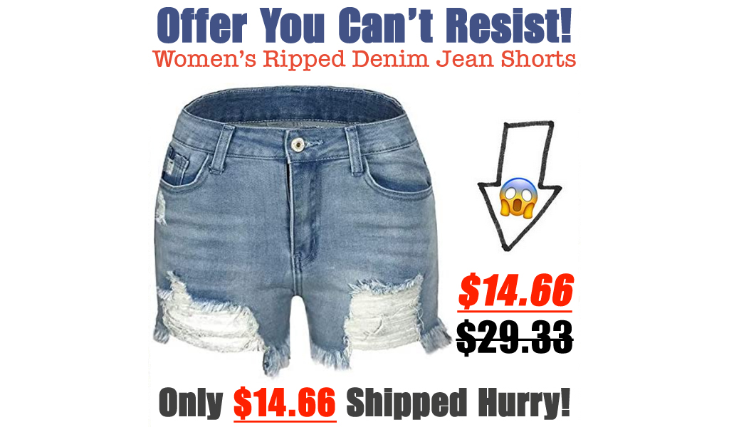 Women's Ripped Denim Jean Shorts Only $14.66 Shipped on Amazon (Regularly $29.33)