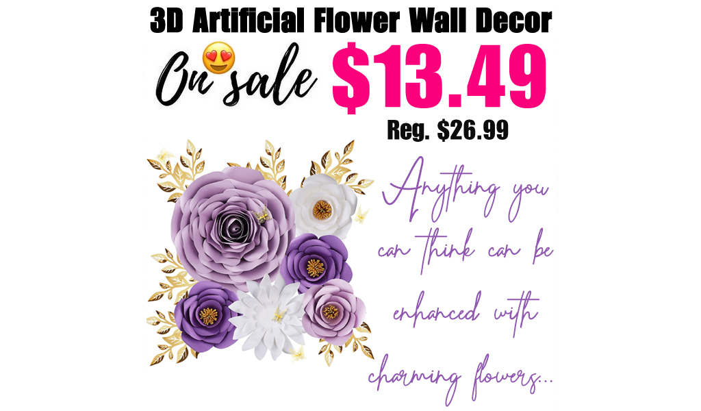 3D Artificial Fake Flower Wall Decor Only $13.49 Shipped on Amazon (Regularly $26.99)