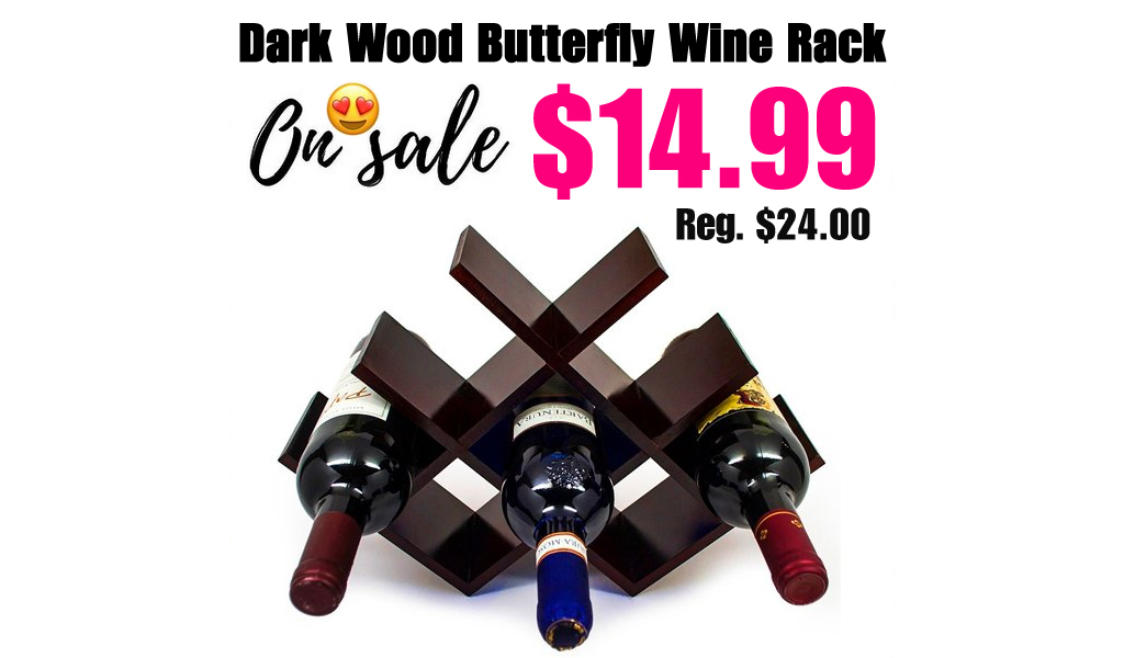 Dark Wood Butterfly Wine Rack Only $14.99 on Zulily (Regularly $24.00)