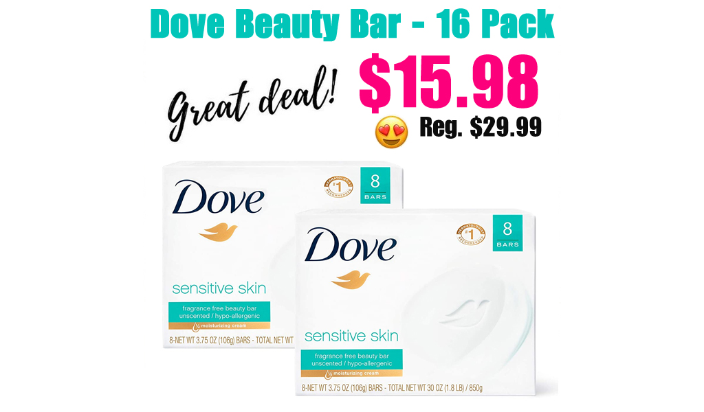 Dove Beauty Bar - 16 Pack Only $15.98 Shipped on Amazon (Regularly $29.99)