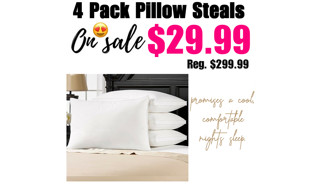 Medium Density Pillow - Set of Four Only $29.99 on Zulily (Regularly up to $299.99)