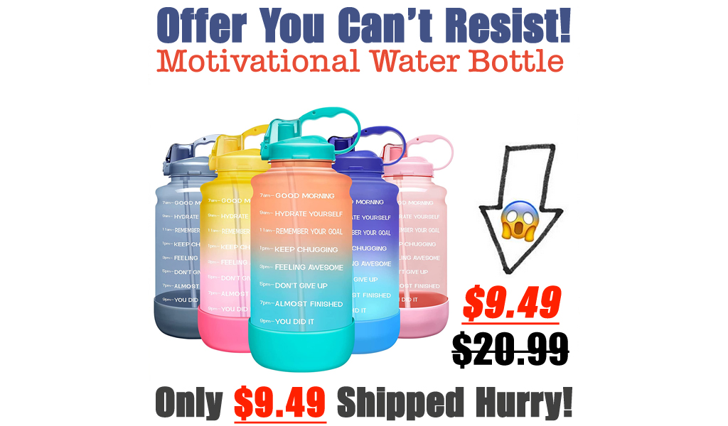 Motivational Time Marker Water Bottle with Straw Only $9.49 Shipped on Amazon (Regularly $20.99)