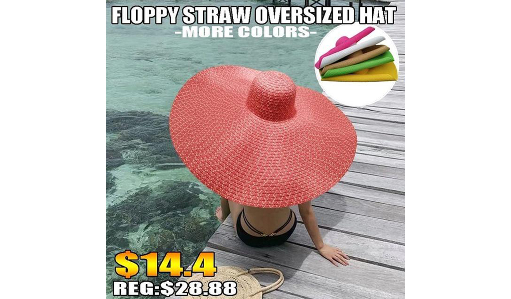 Women Floppy Straw Fold Sun Oversized Hat +Free Shipping!