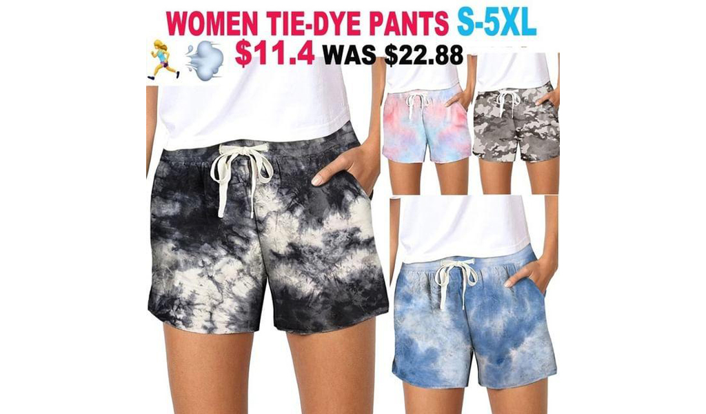 2021 Newest Women Tie-Dye Pattern Gradient Short Pants S-5XL +Free Shipping!