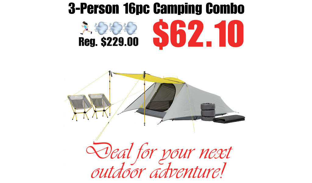 3-Person 16pc Camping Combo Only $62.10 Shipped on Walmart.com (Regularly $229.00)