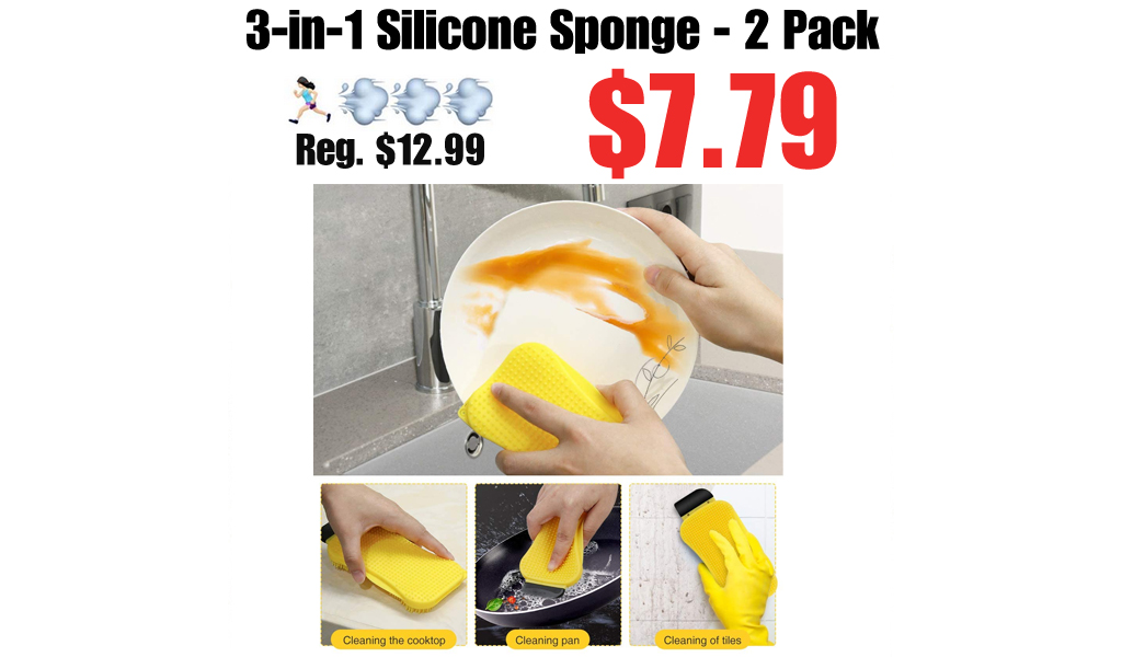 3-in-1 Silicone Sponge - 2 Pack Only $7.79 Shipped on Amazon (Regularly $12.99)