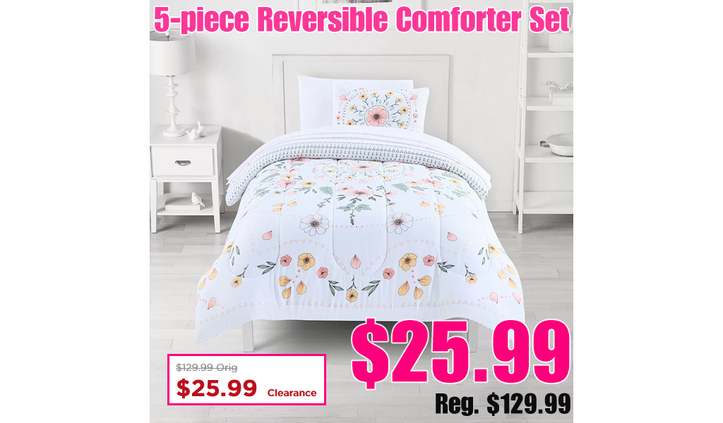 5-piece Reversible Comforter Set Only $25.99 on Kohls.com (Regularly $129.99)