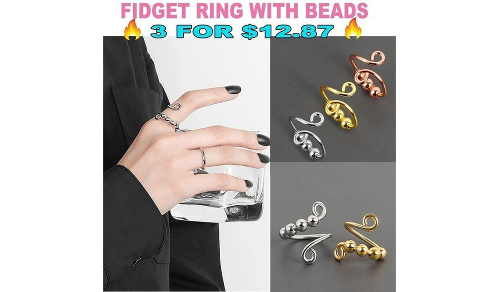 Adjustable Anxiety Fidget Ring With Beads For Women And Lover+Free Shipping!