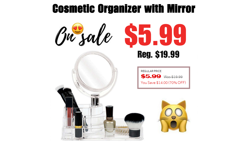 Cosmetic Organizer with Mirror Only $5.99 on Bed Bath & Beyond (Regularly $19.99)