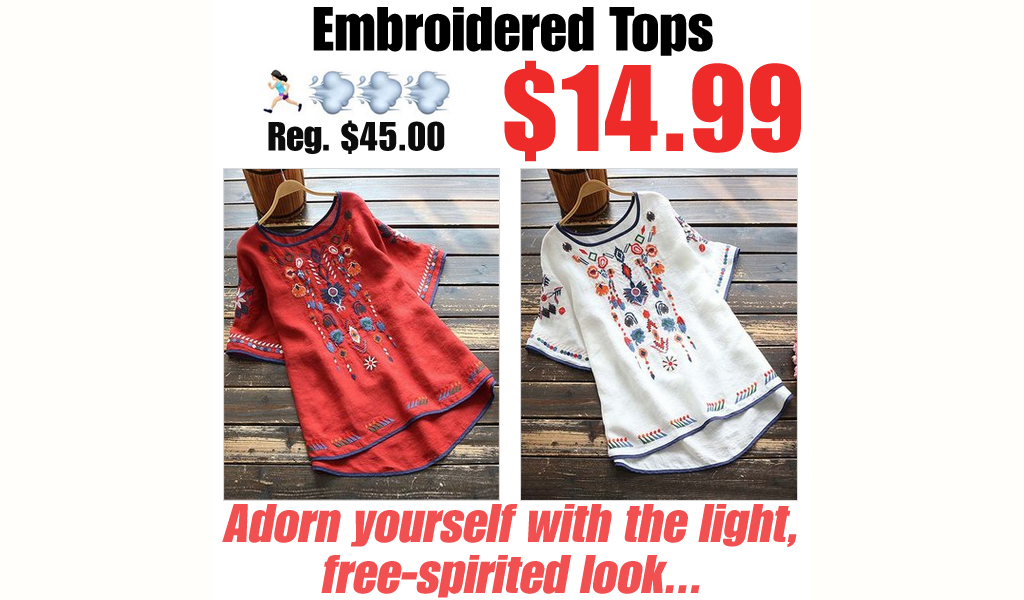 Embroidered Tops Only $14.99 on Zulily (Regularly $45)
